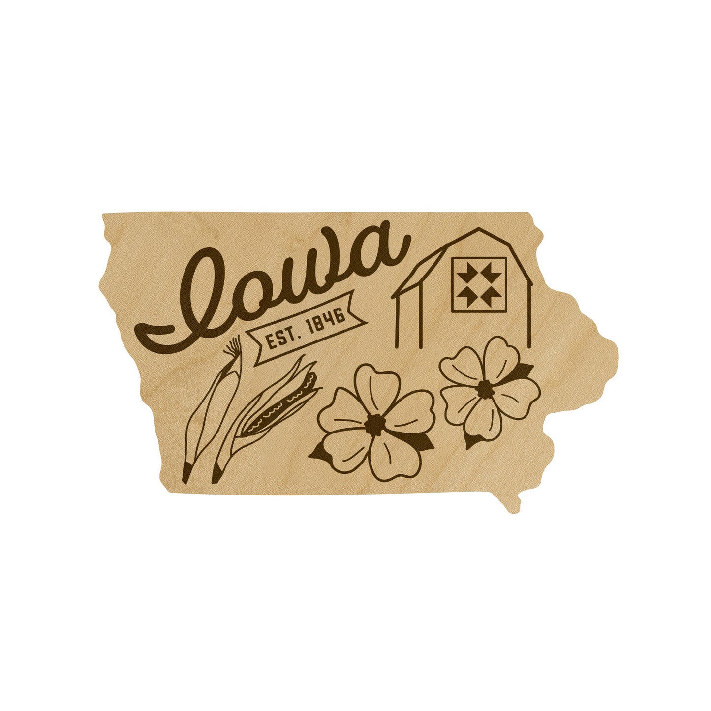 Wood State Shaped Magnets