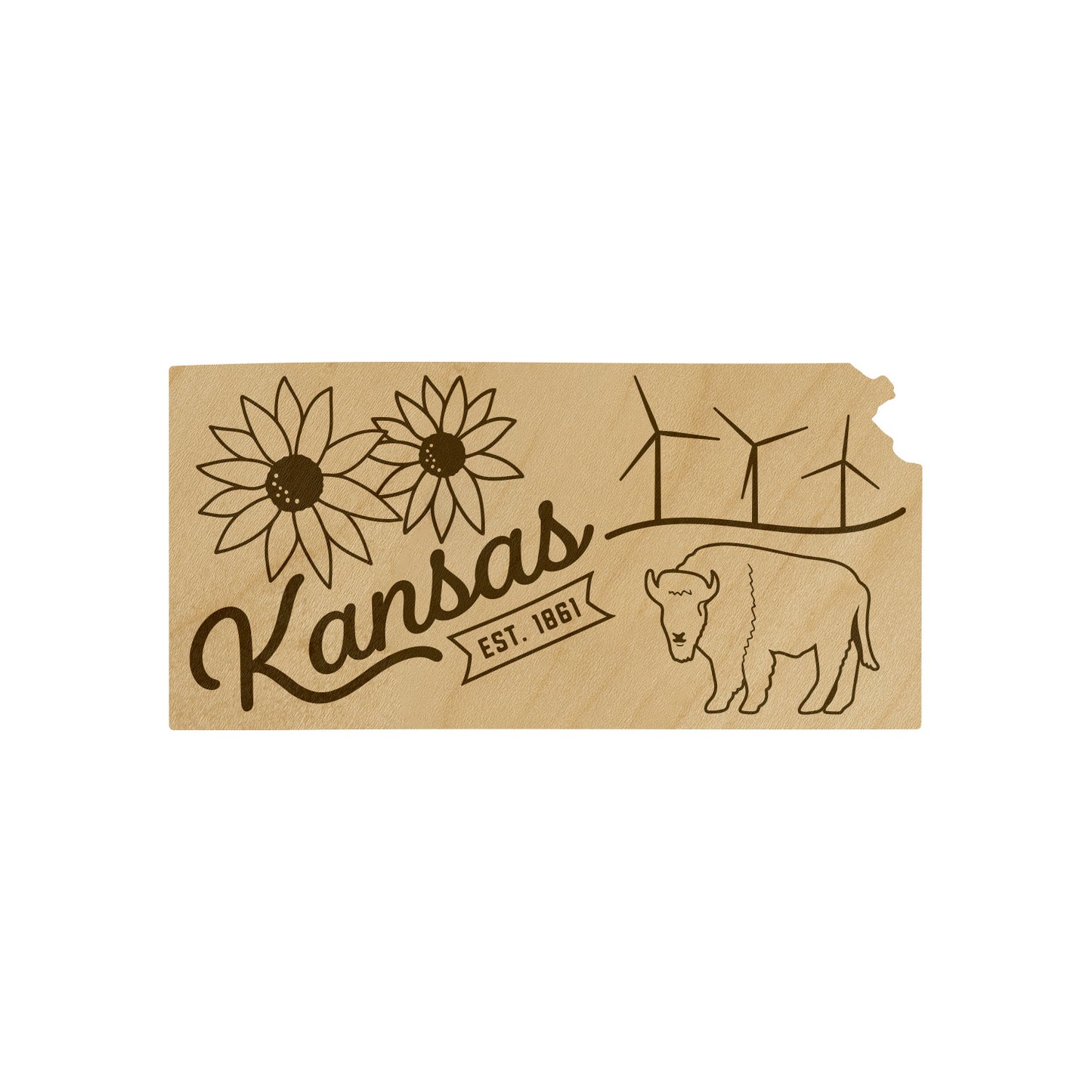Wood State Shaped Magnets
