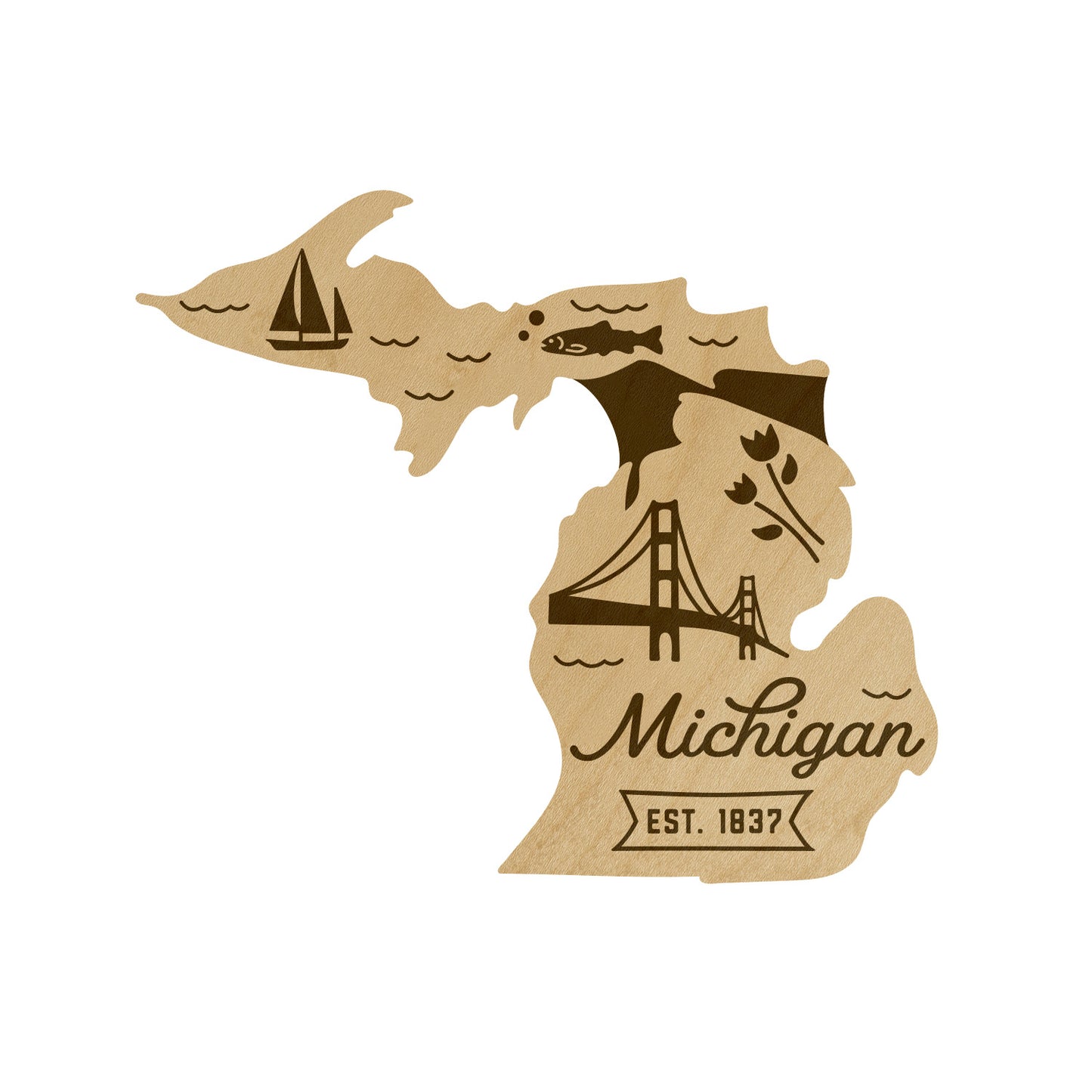 Wood State Shaped Magnets
