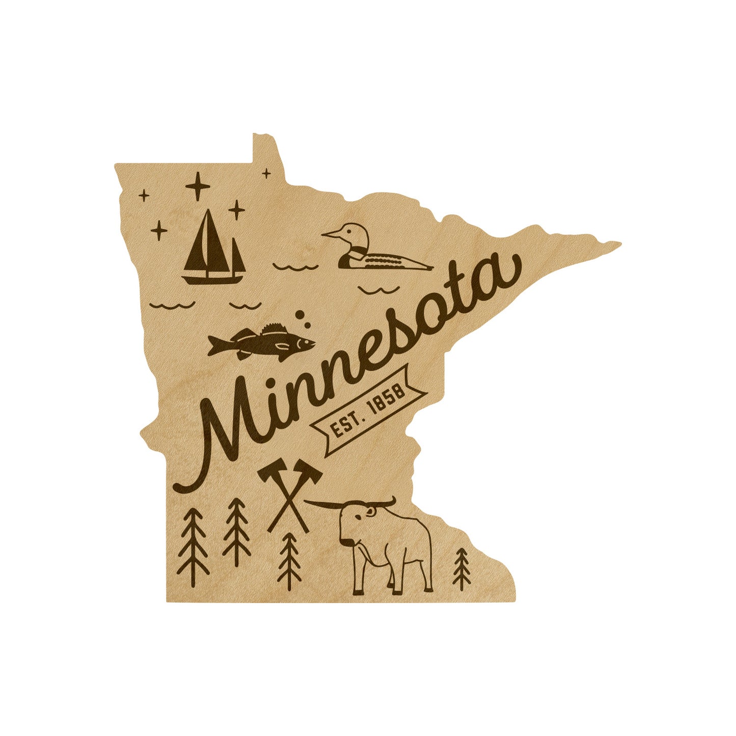 Wood State Shaped Magnets