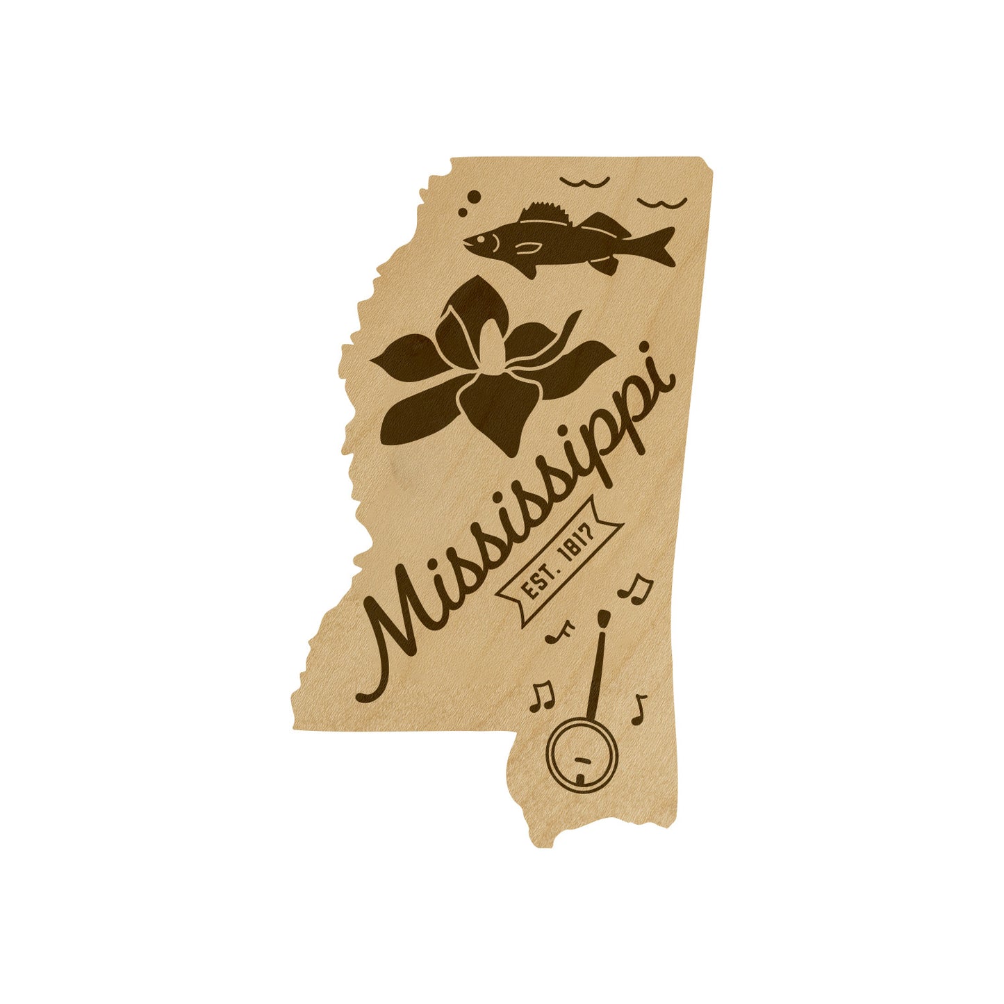 Wood State Shaped Magnets