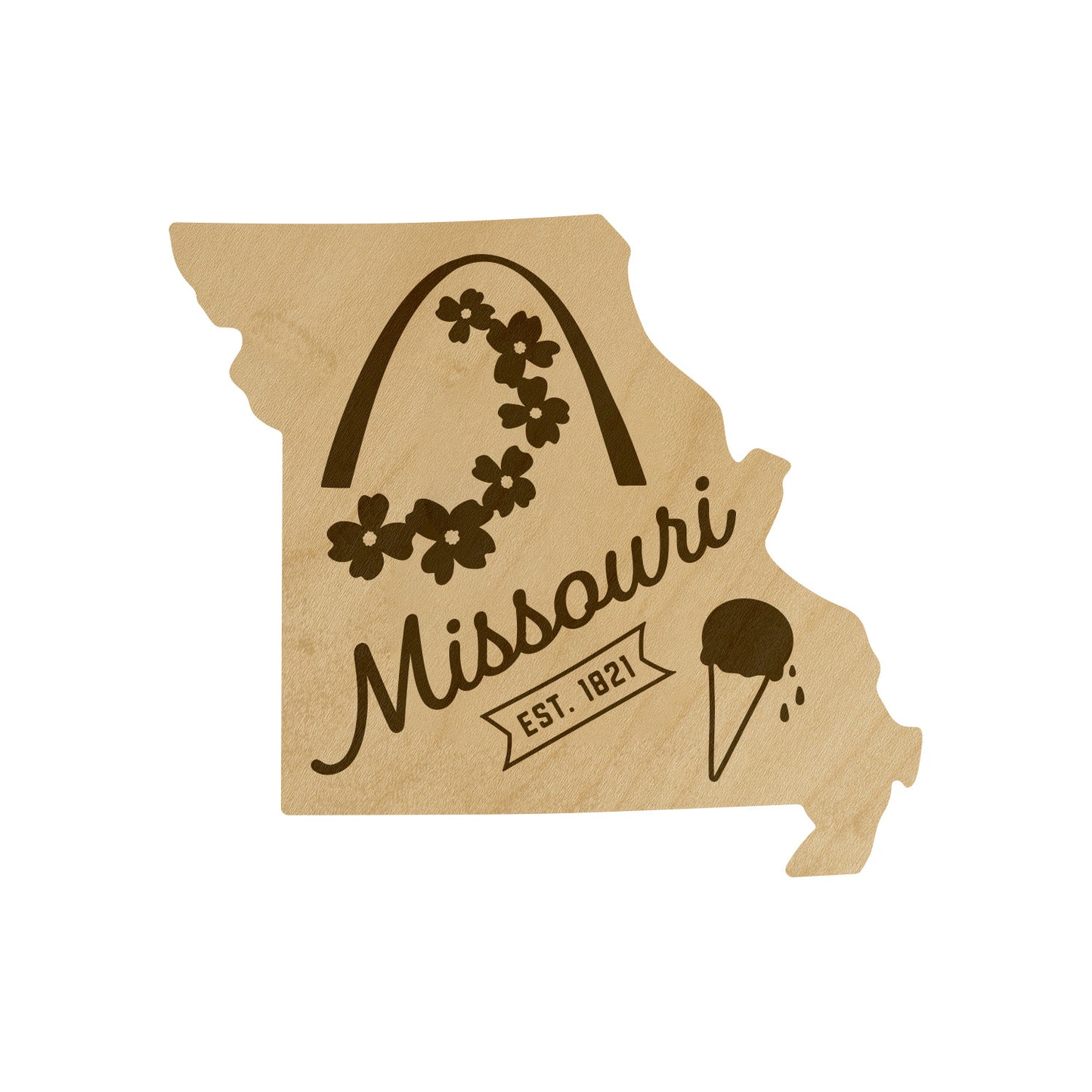 Wood State Shaped Magnets