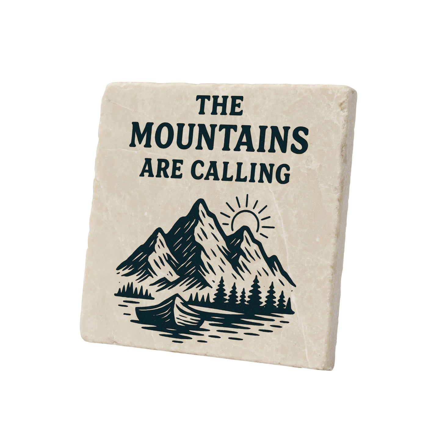 The Mountains Are Calling Graphic Coaster