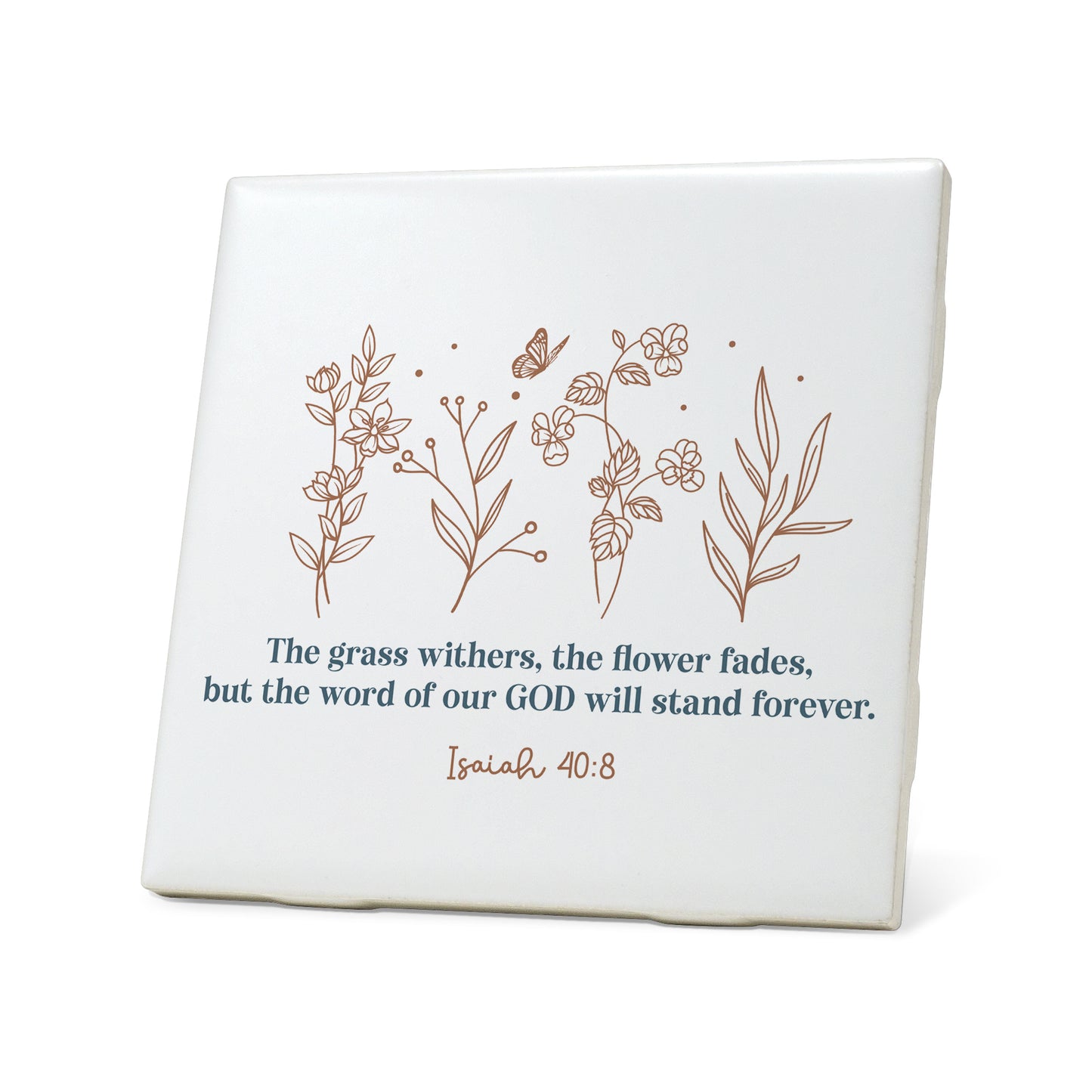 Isaiah 40:8 flower Graphic Coasters