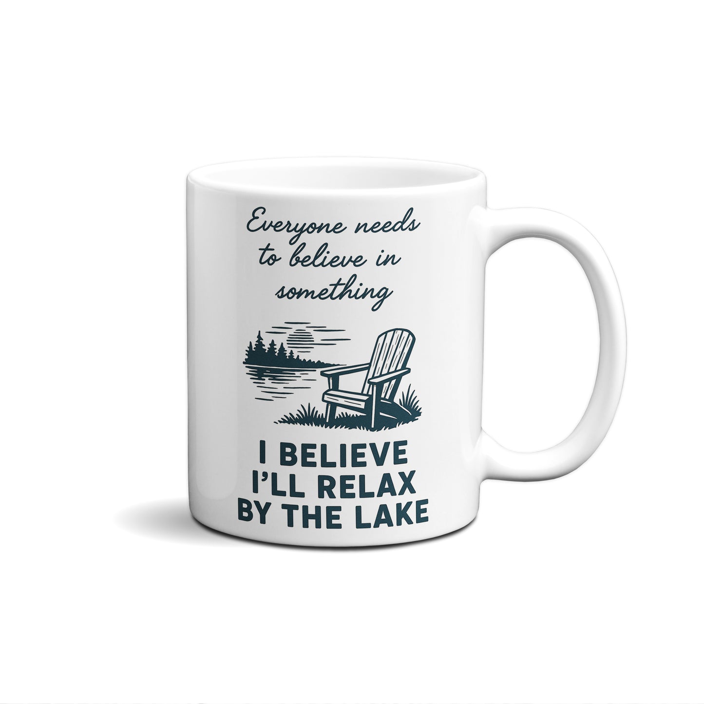 I Believe I'll Relax By The Lake Graphic Mug