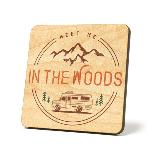 Meet me in the woods Graphic Coasters