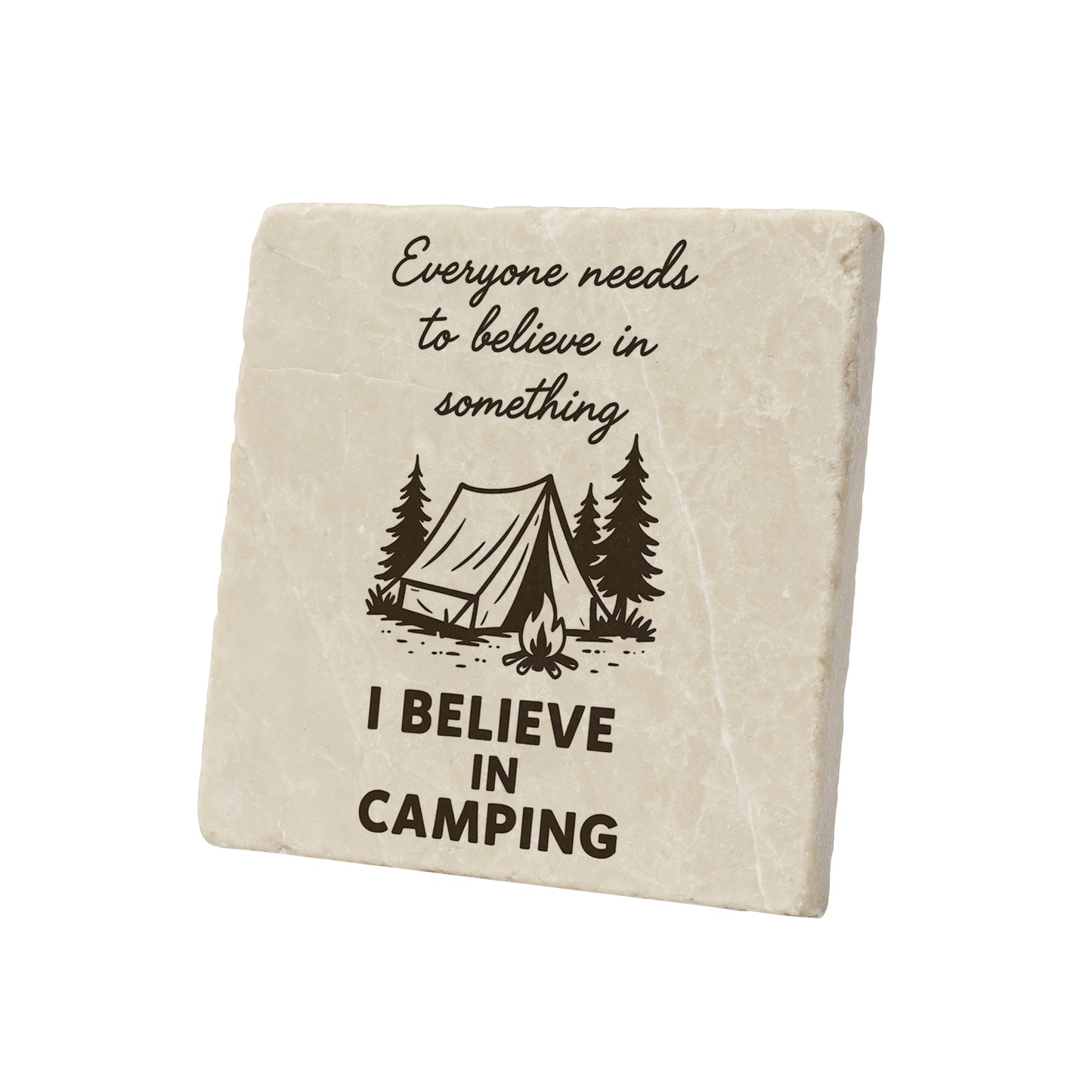 I Believe In Camping Graphic Coaster