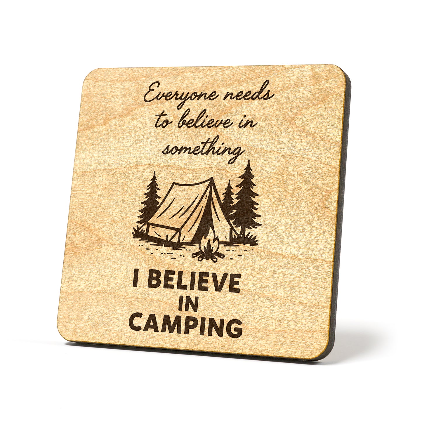 I Believe In Camping Graphic Coaster