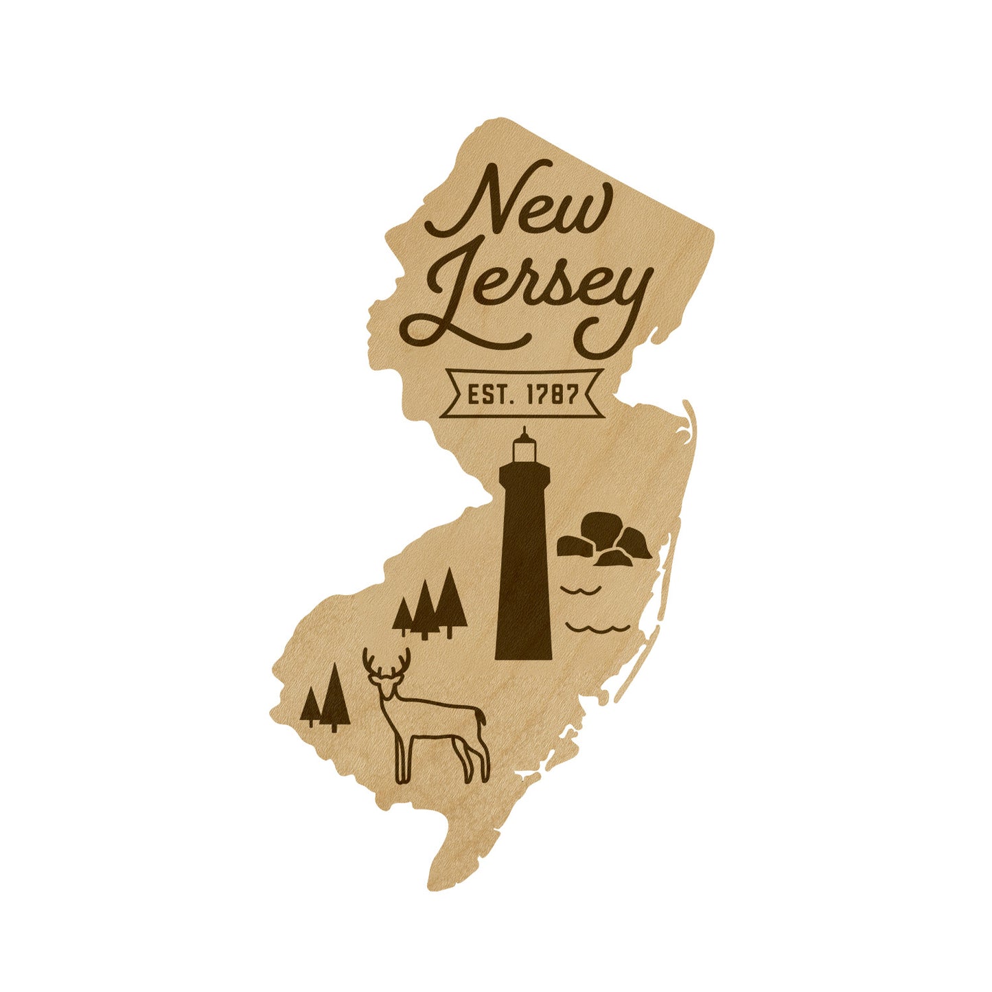 Wood State Shaped Magnets