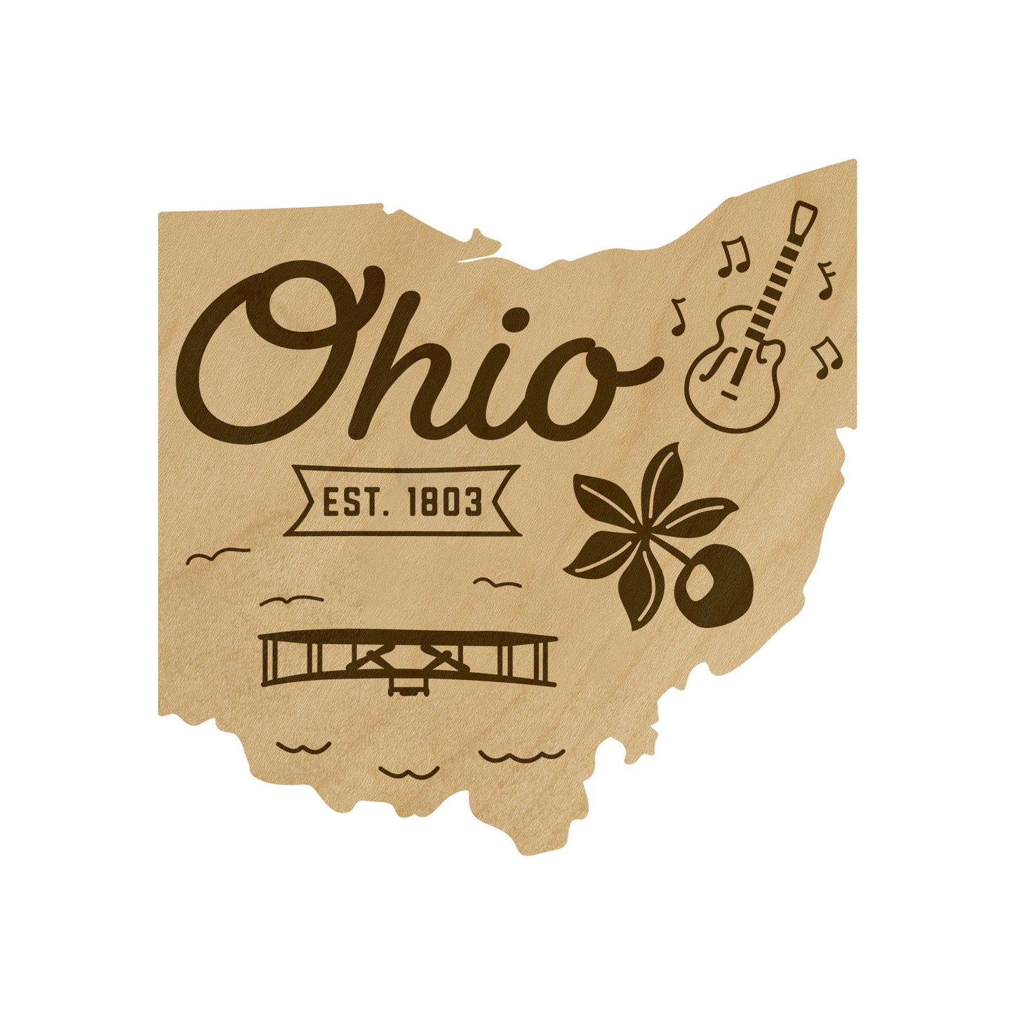 Wood State Shaped Magnets
