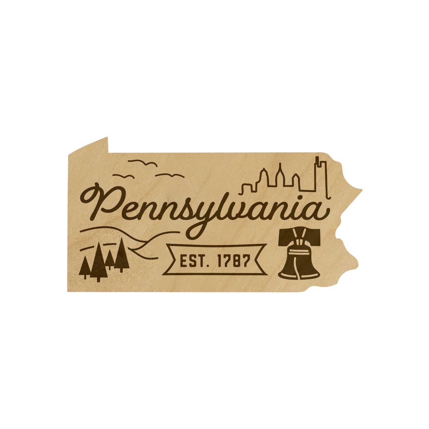 Wood State Shaped Magnets