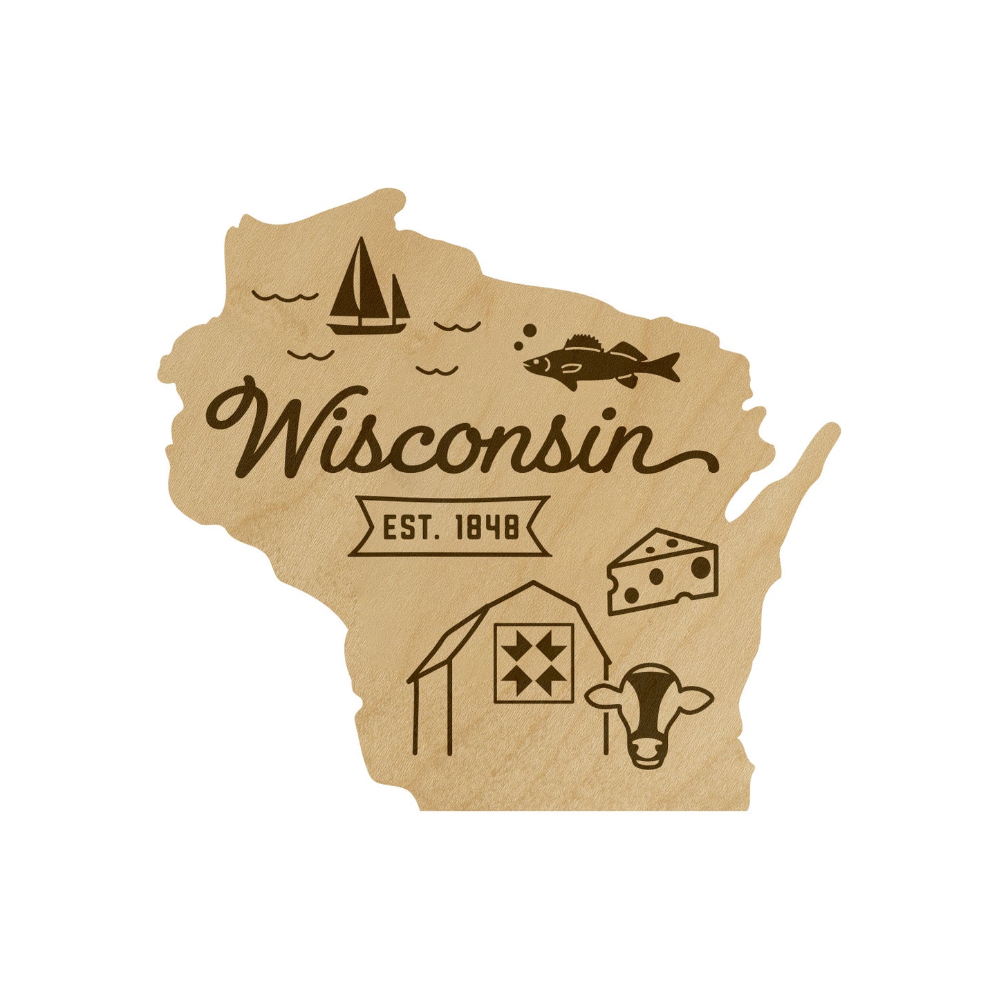 Wood State Shaped Magnets