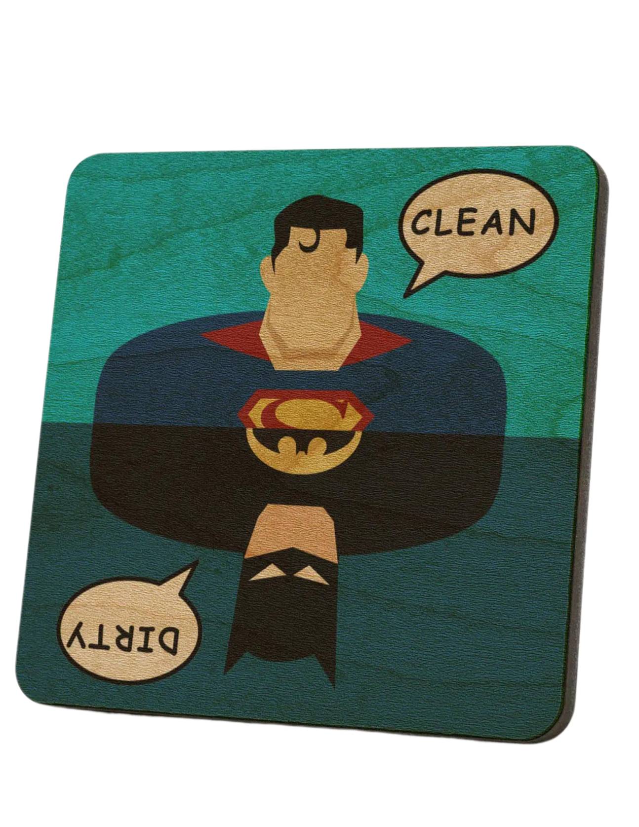 Superman/Batman Dirty Clean Dishwasher Magnet