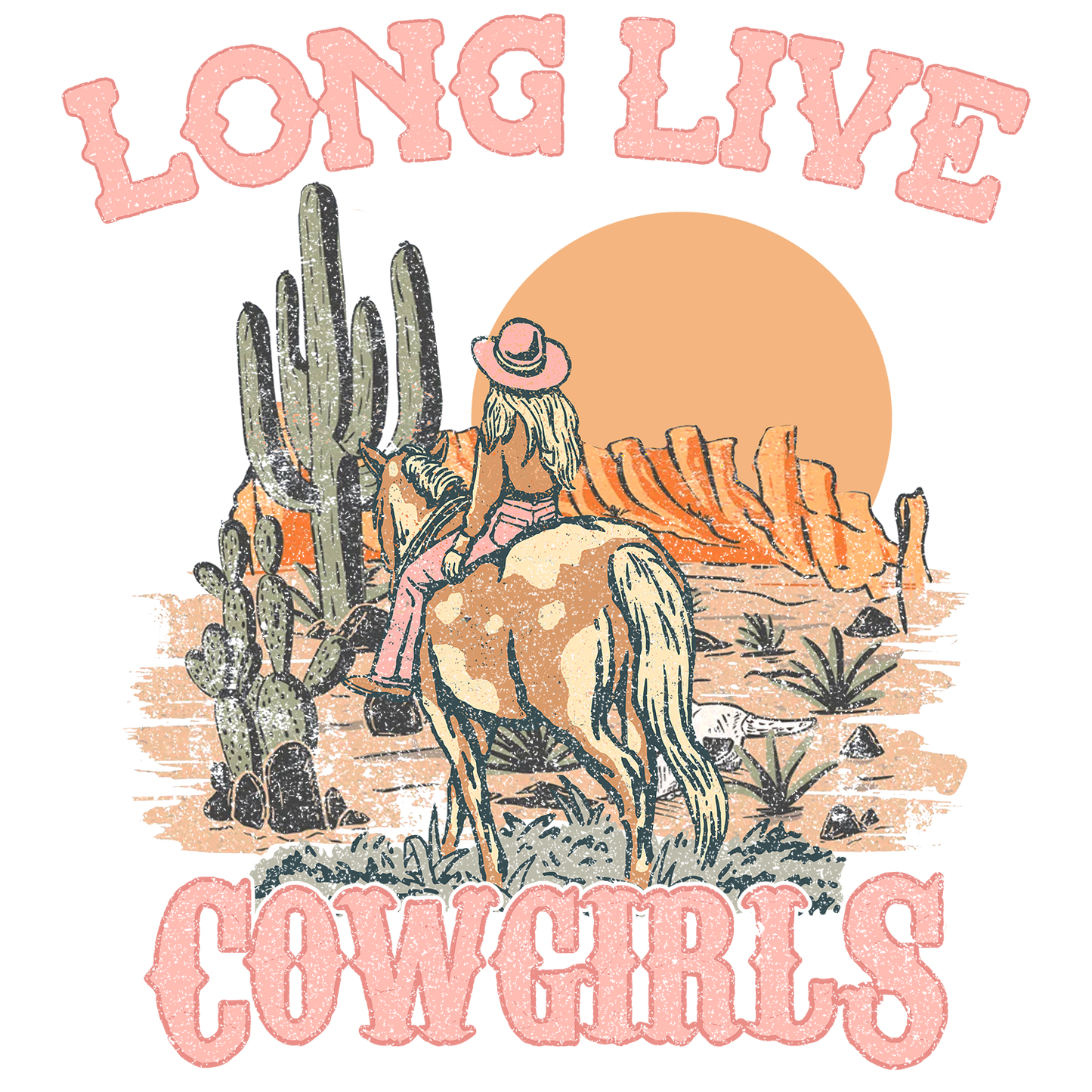 Long Live Cowgirls Western Graphic Coaster