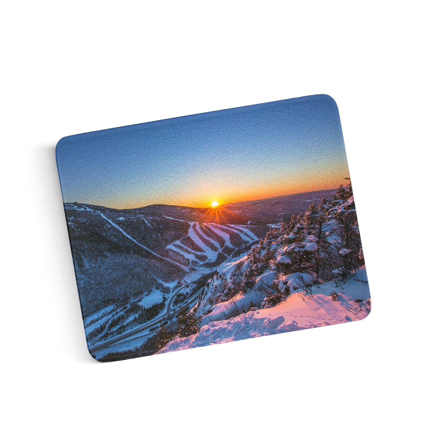Last Winter Sunset over Cannon Mountain Cutting Board by Chris Whiton