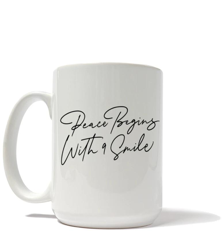 Peace Begins With A Smile Mug