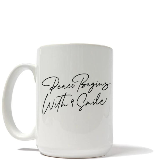 Peace Begins With A Smile Mug