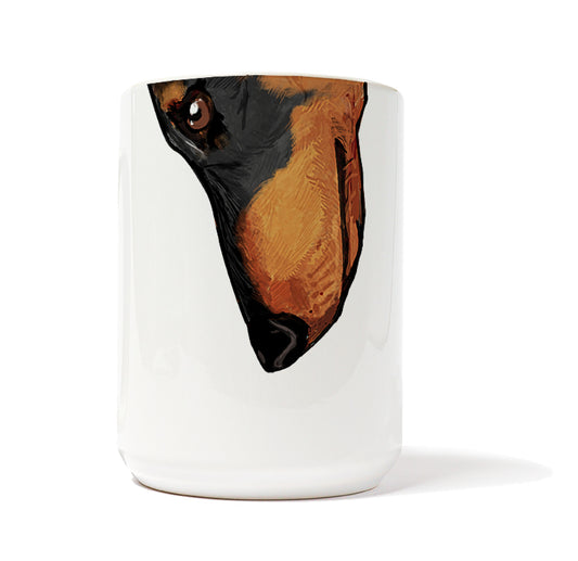 Cartoon Dachshund Black & Tan  Snout Mug