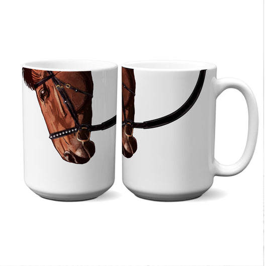Brown Horse with Black Bridle Snout Mug