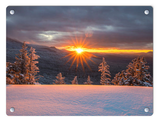 Heavenly Winter Sunburst Glass Panel by Chris Whiton