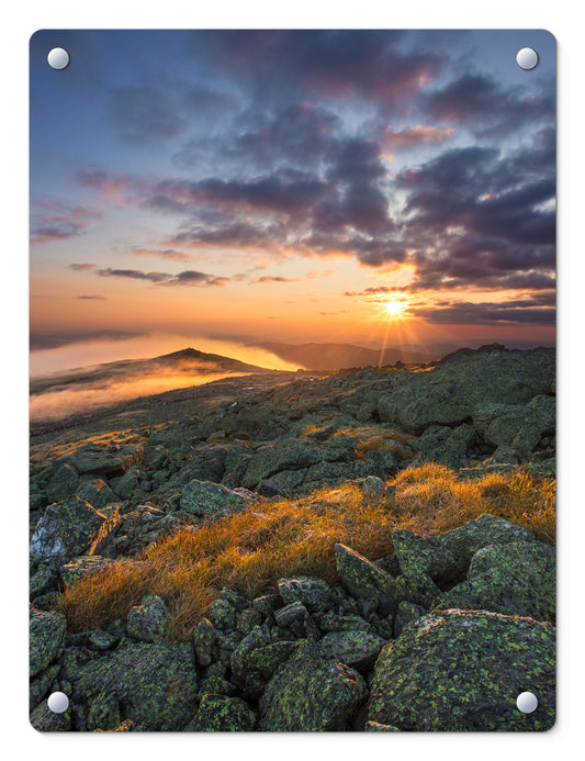 Mount Washington Morning Sunburst Glass Panel by Chris Whiton