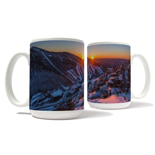 Last Winter Sunset over Cannon Mountain Mug by Chris Whiton