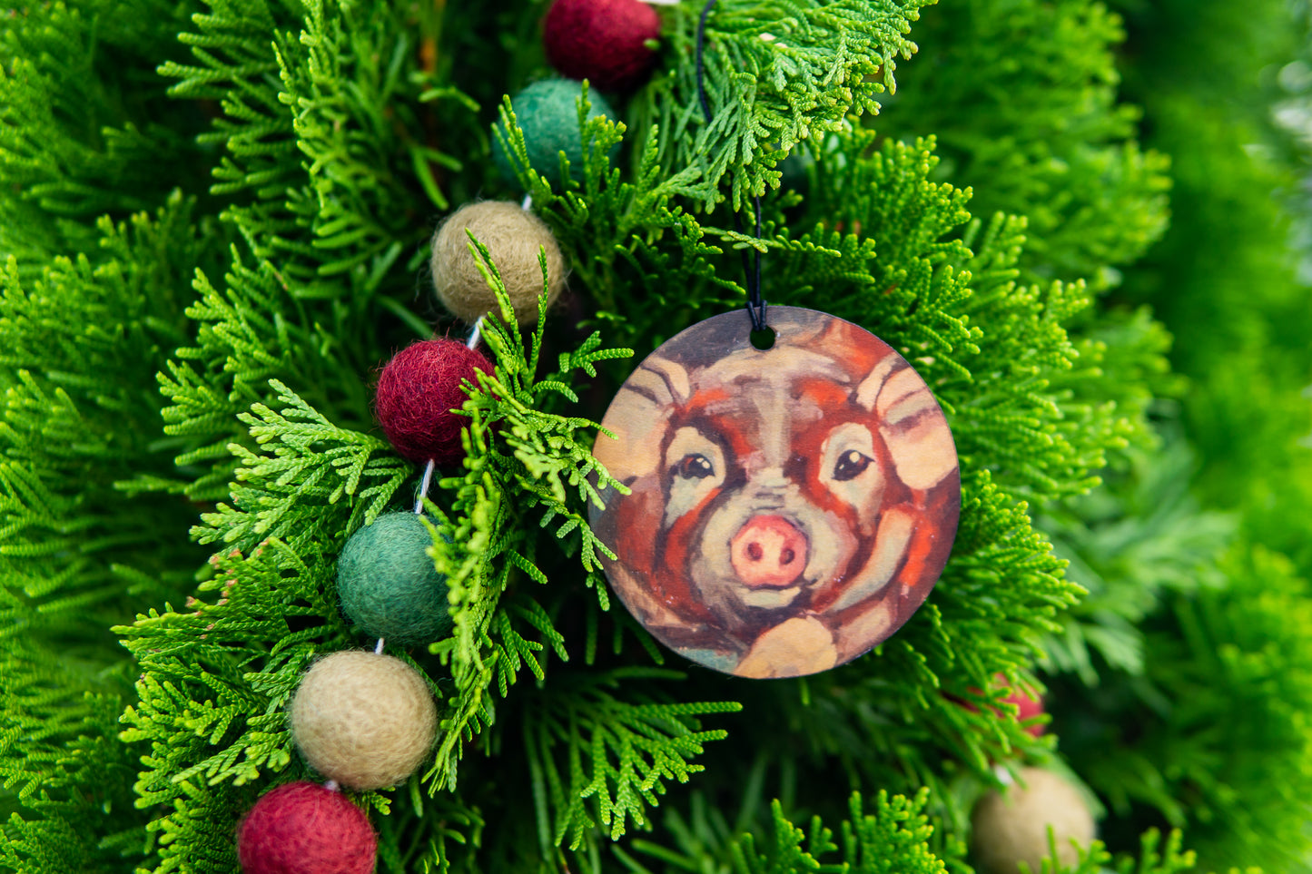 Red Pig Ornament By K. Huke
