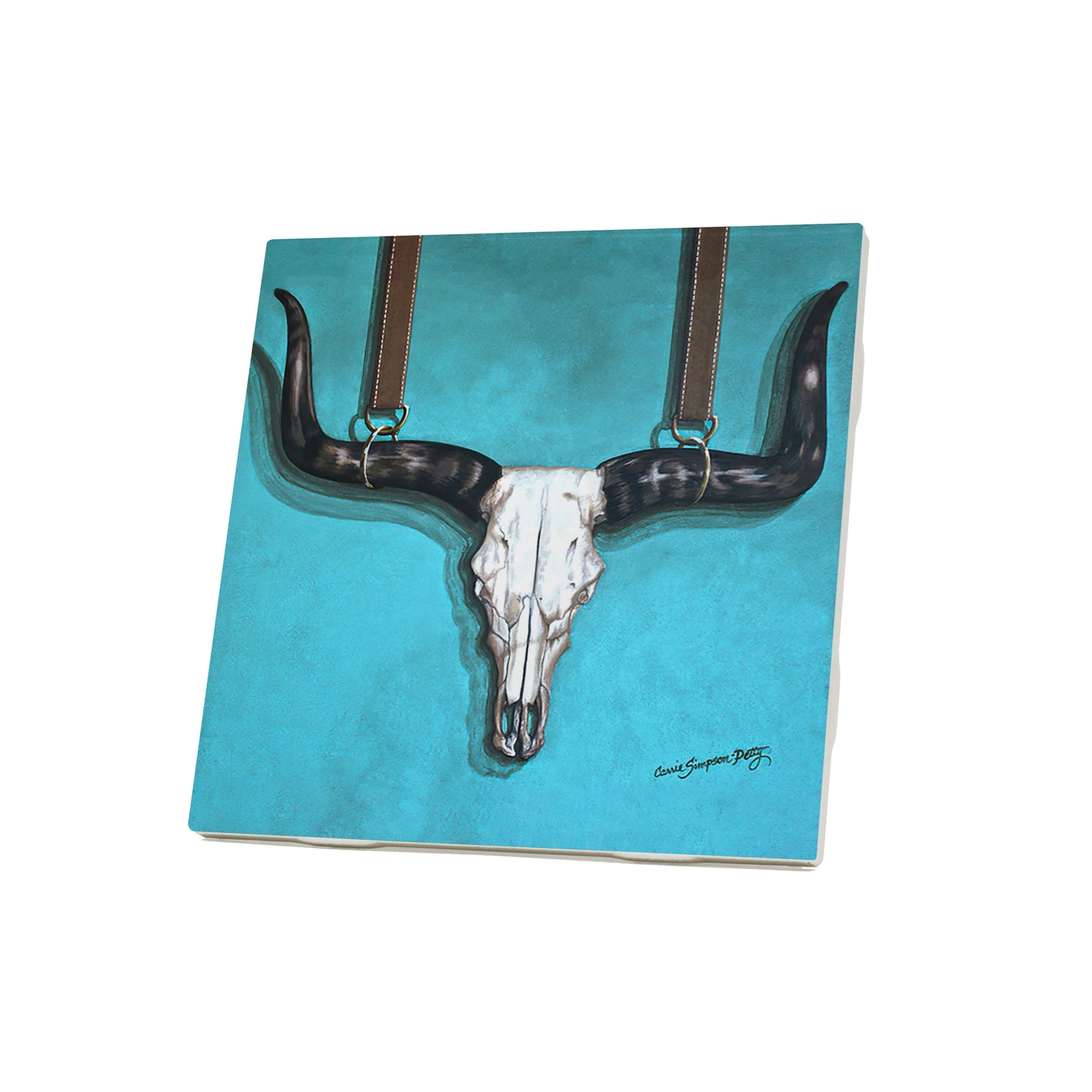 Steer Skull Ceramic Coaster by Stone House of Tubac