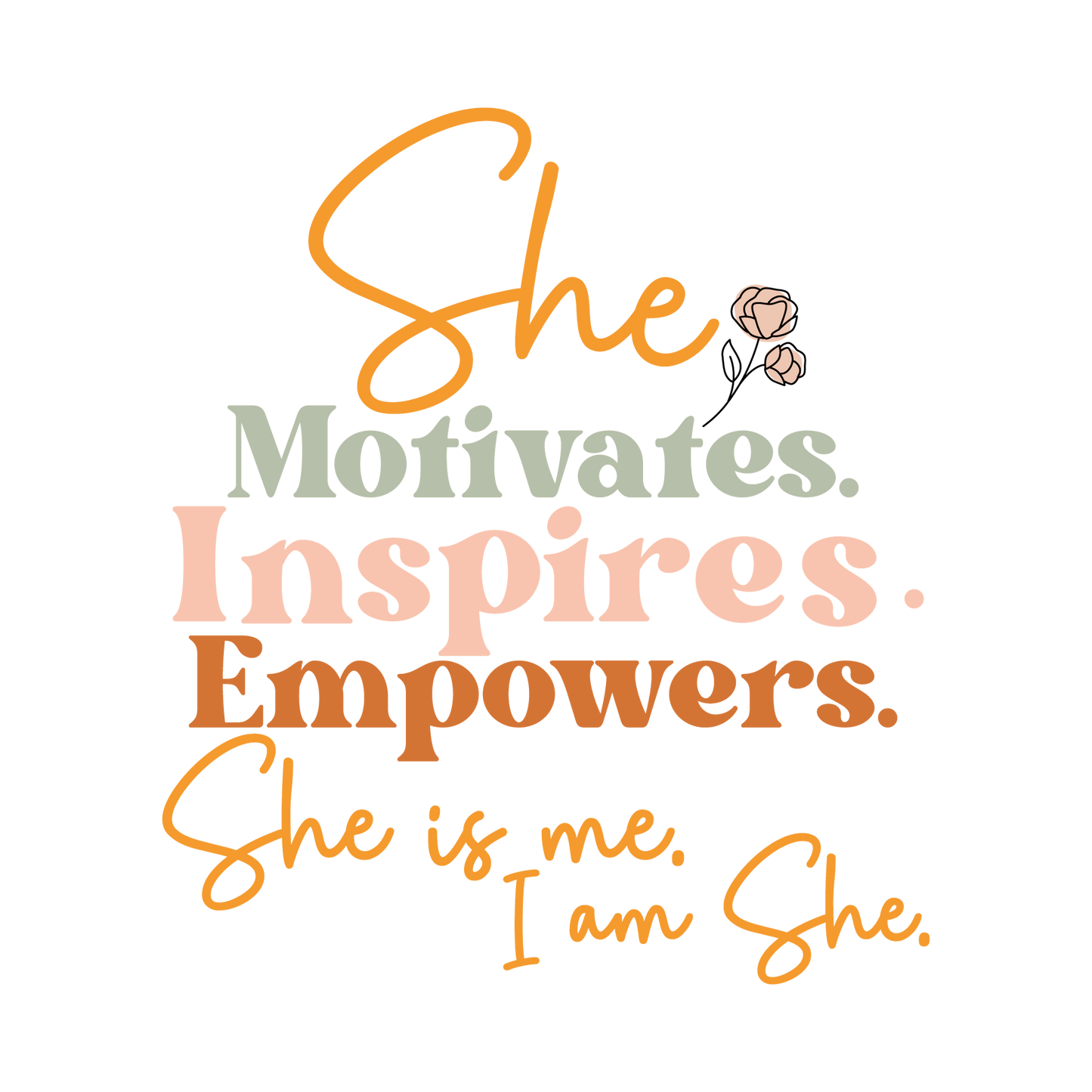 She Motivates Inspires Empowers Coasters