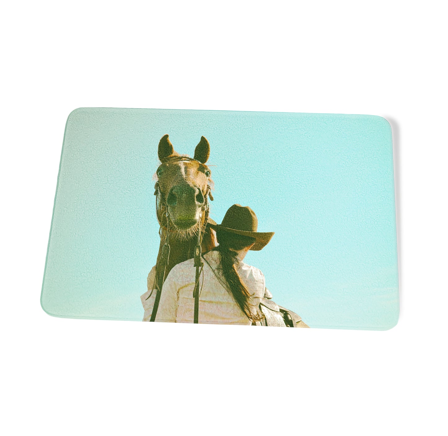 Cowgirl & Horse Cutting Board
