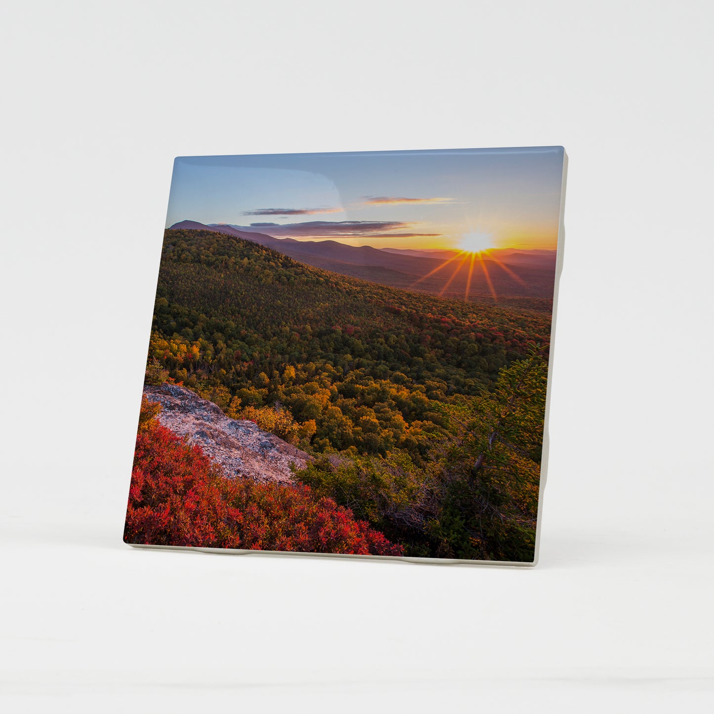 Early Autumn Nubble Sunset Ceramic Coaster by Chris Whiton
