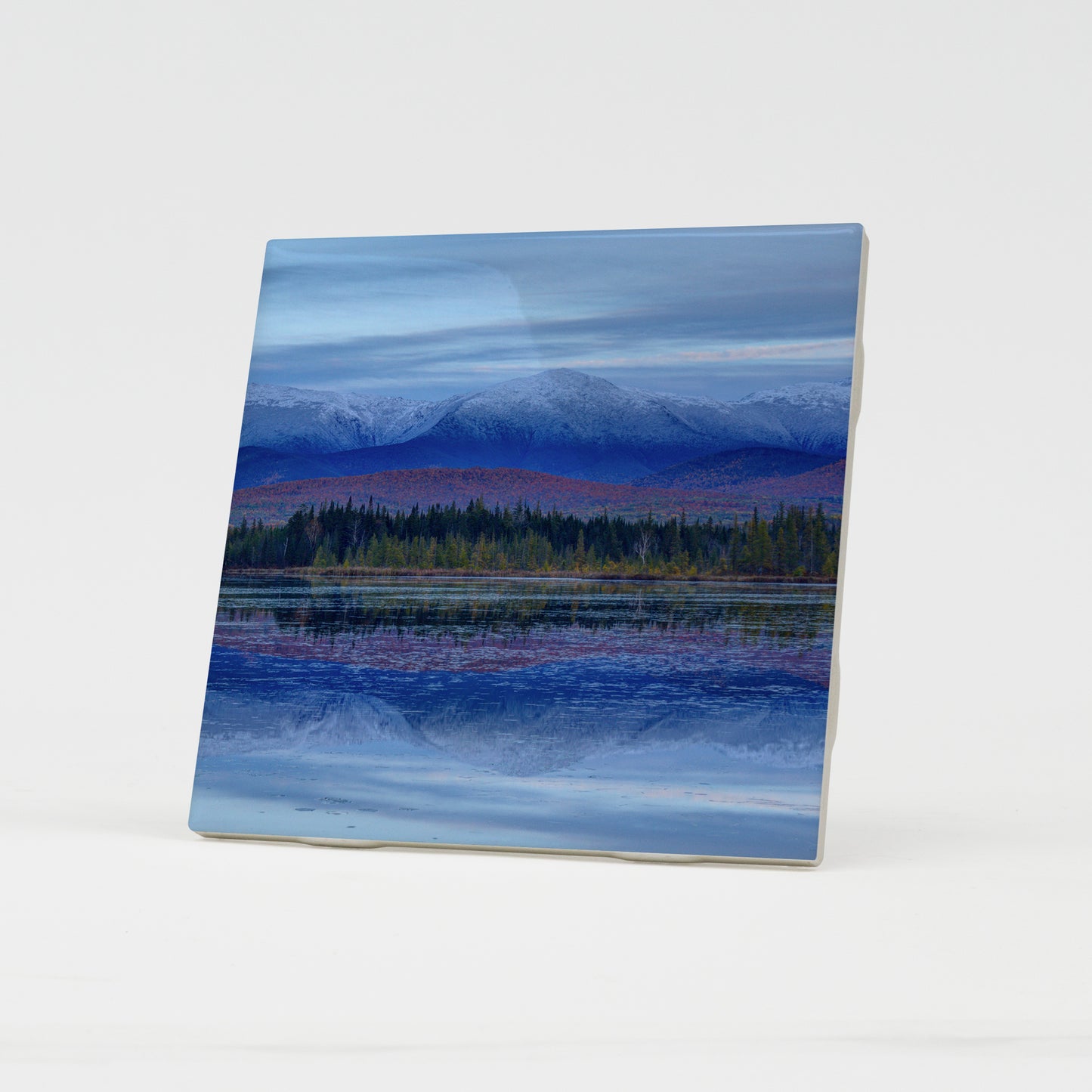 First Snow from Cherry Pond Ceramic Coaster by Chris Whiton