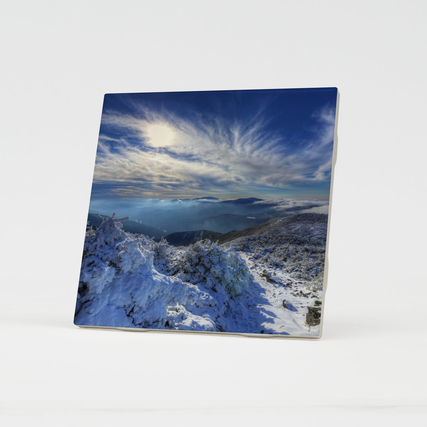 Heavenly Winter Glow Ceramic Coaster by Chris Whiton