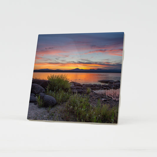 Kearsarge Sunset Ceramic Coaster by Chris Whiton