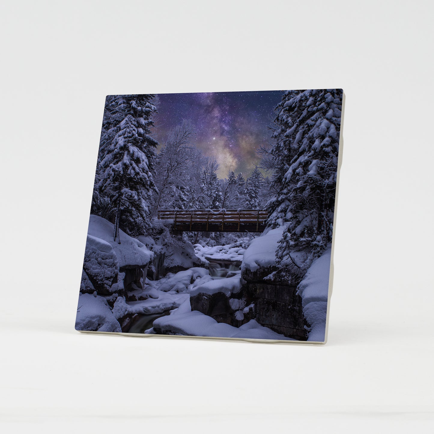 Milky Way Upper Falls Ceramic Coaster by Chris Whiton