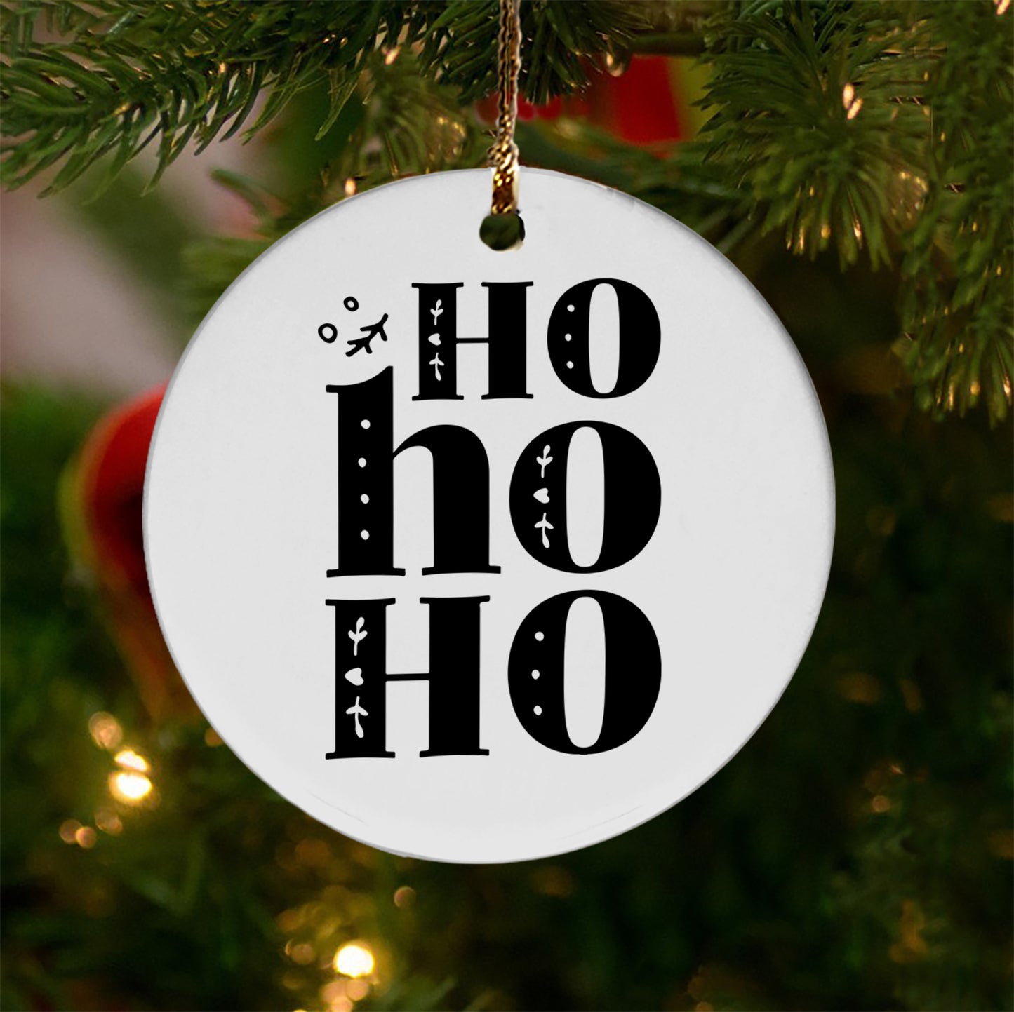 Ho Ho Ho Ceramic Ornament
