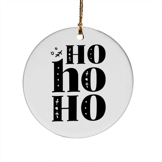 Ho Ho Ho Ceramic Ornament