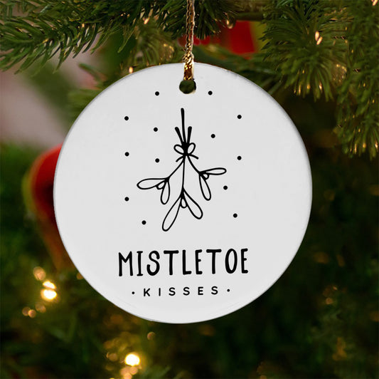 Mistletoe Kisses Ceramic Ornament