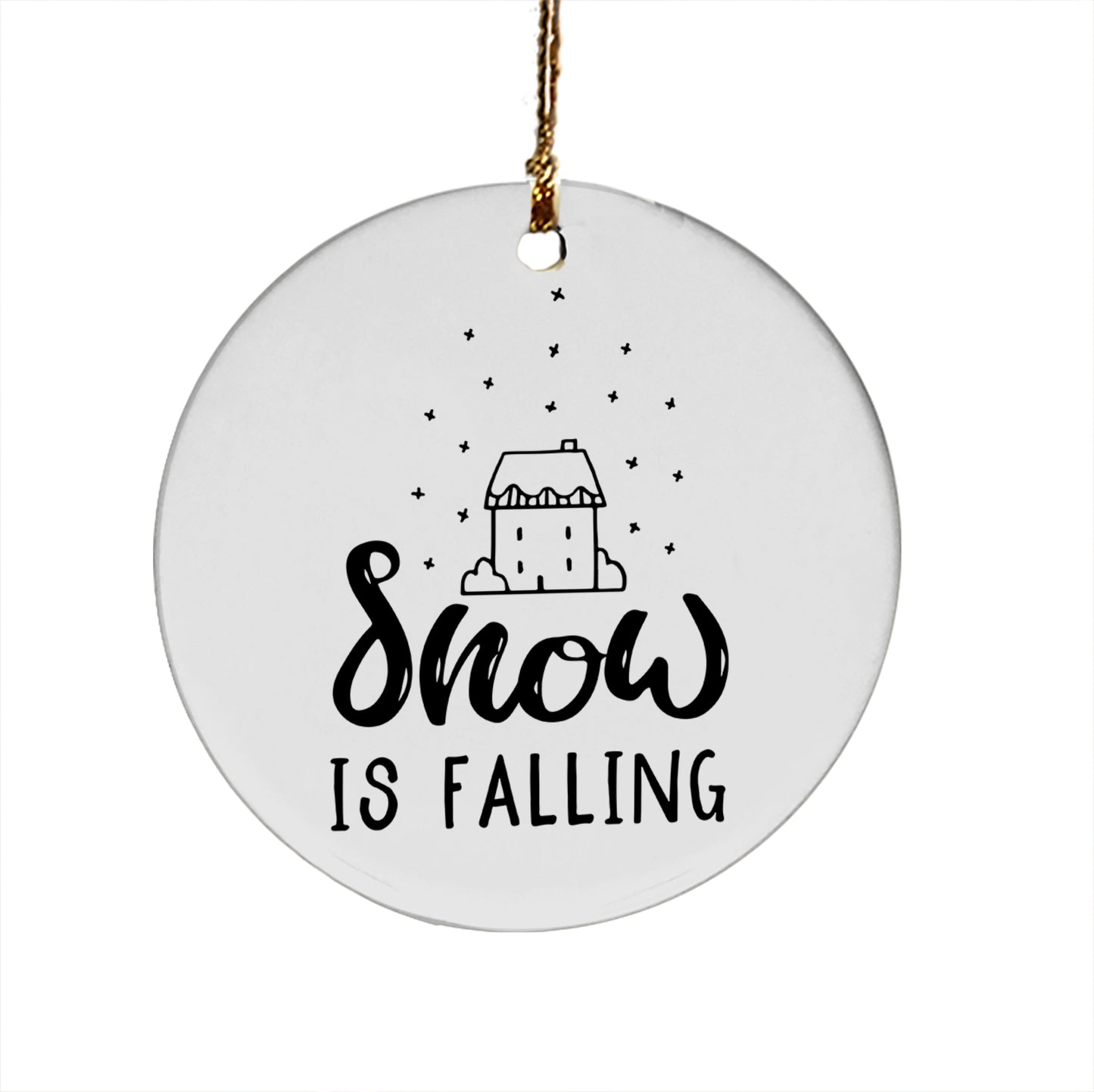 Snow Is Falling Ceramic Ornament