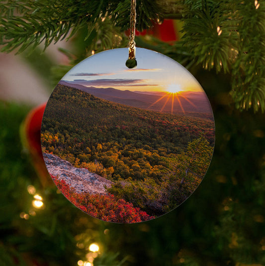 Early Autumn Nubble Sunset Ornament by Chris Whiton