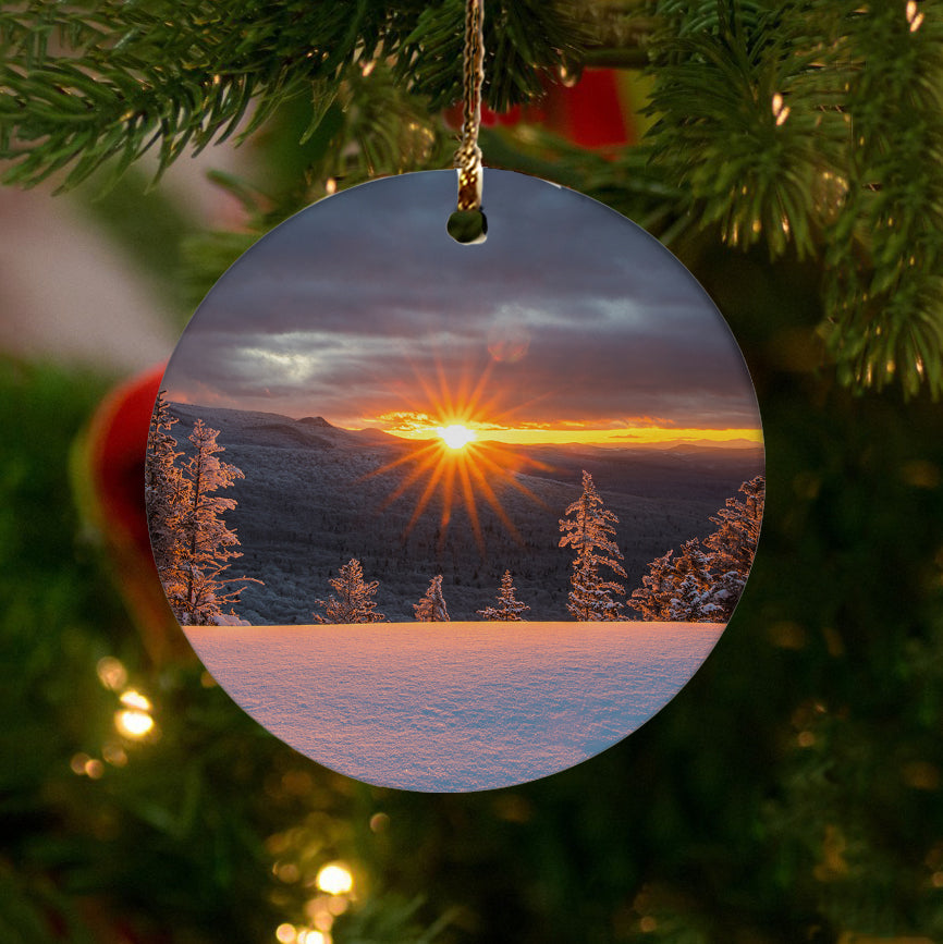 Heavenly Winter Sunburst Ornament by Chris Whiton