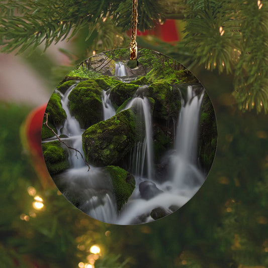 Mossy Falls Ornament by Chris Whiton