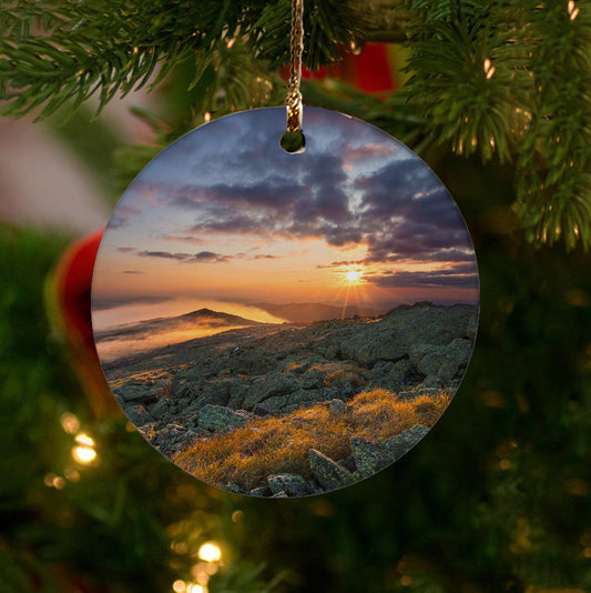 Mount Washington Morning Sunburst Ornament by Chris Whiton