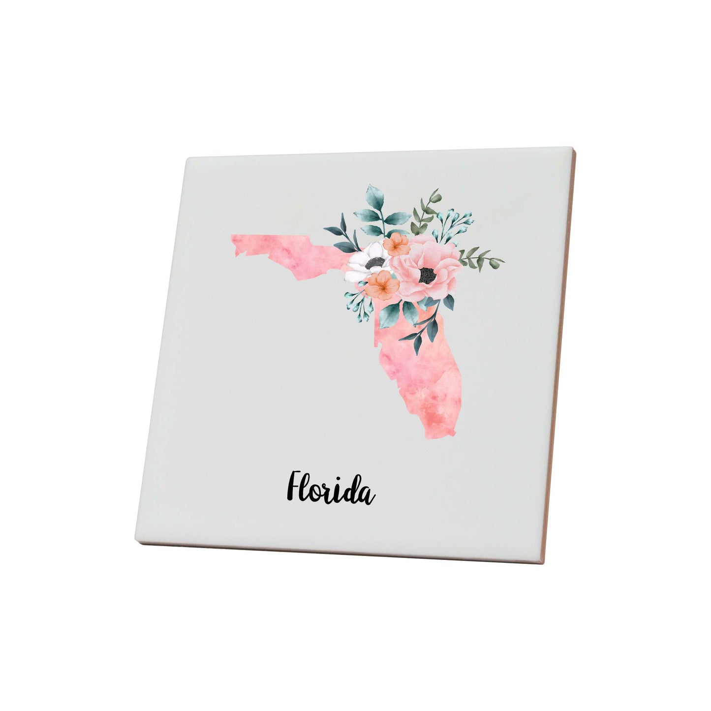 Floral Home State Coaster