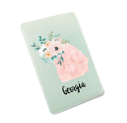 Floral Home State Cutting Board
