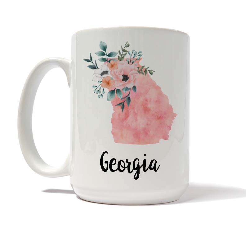 Floral Home State Mug