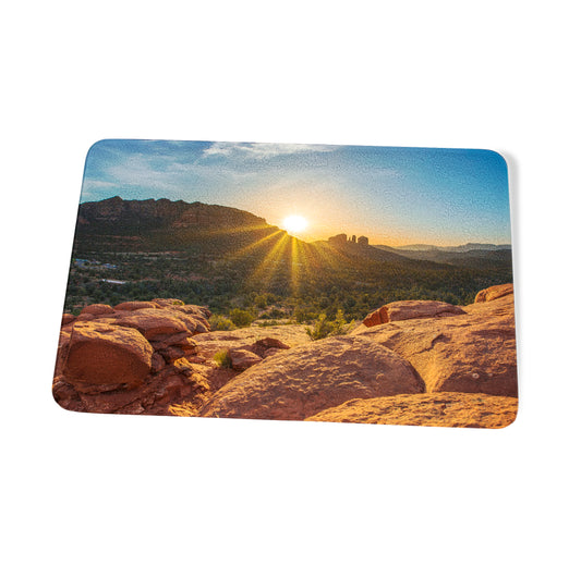 Cathedral Rock Sedona Sunset Cutting Board by Chris Whiton