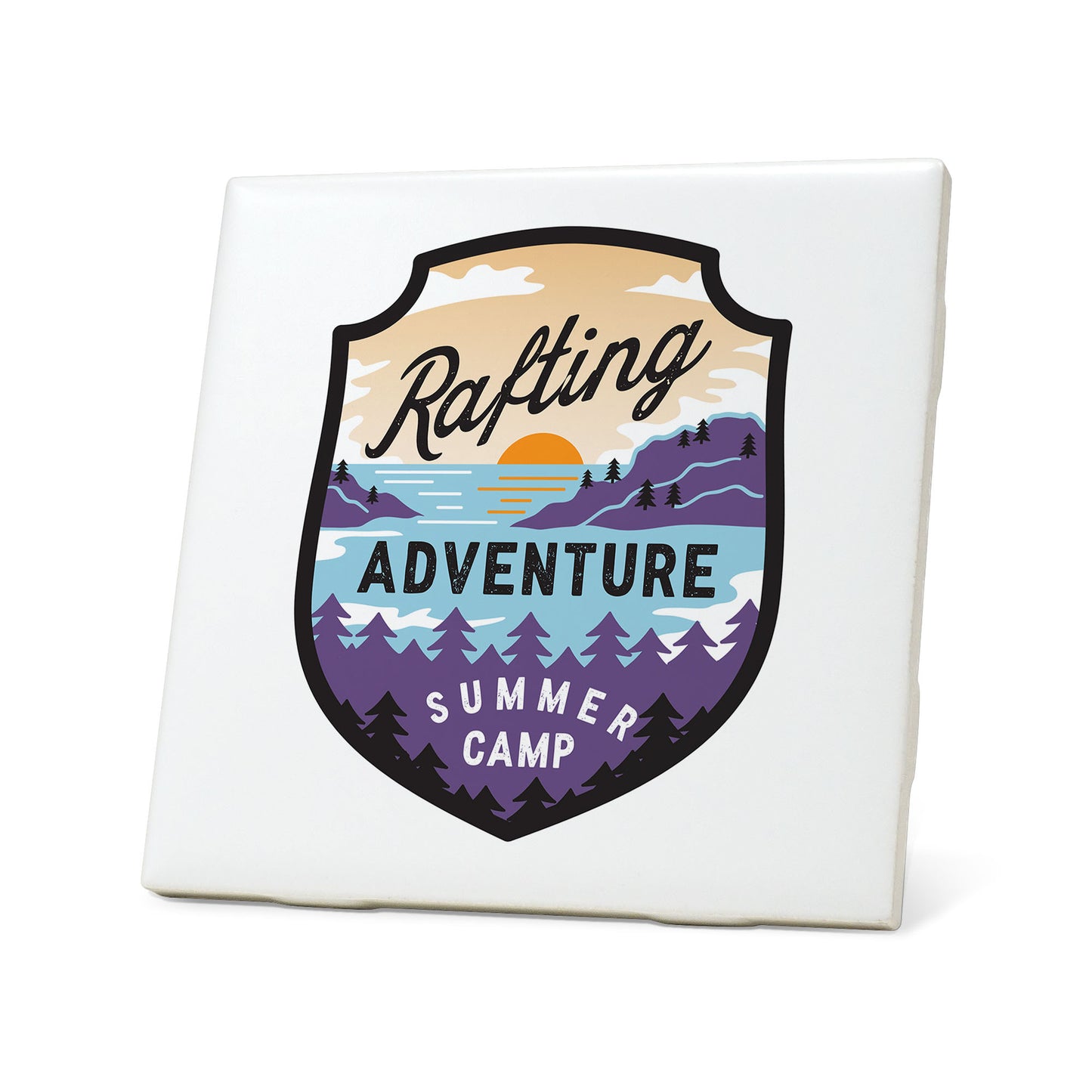Rafting Summer Camp Badge Coaster