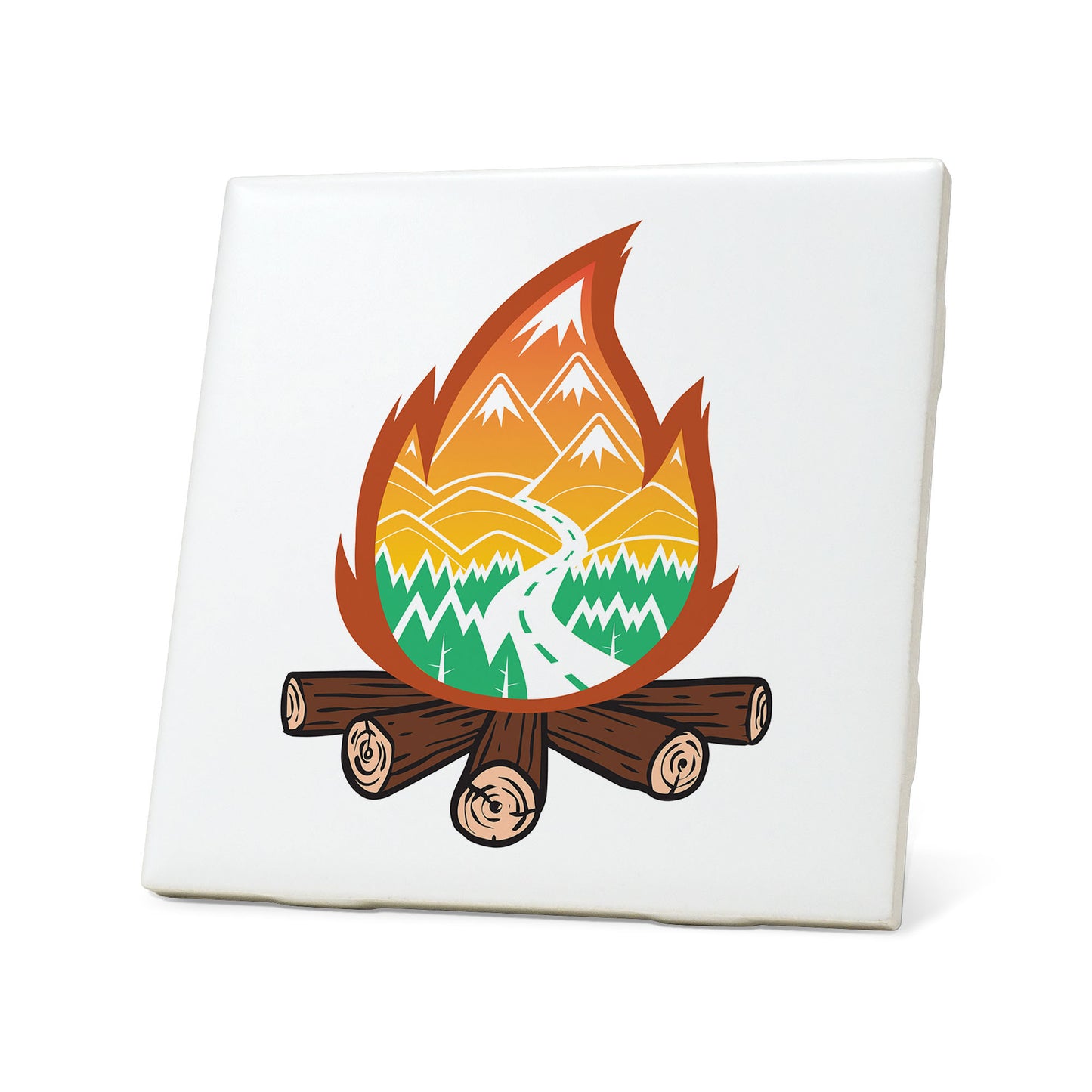 Camping Fire Badge Coaster