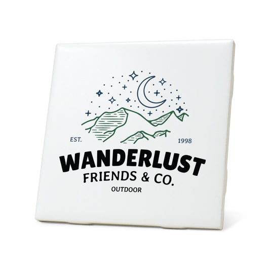 Wanderlust Friends & Co Badge Coaster